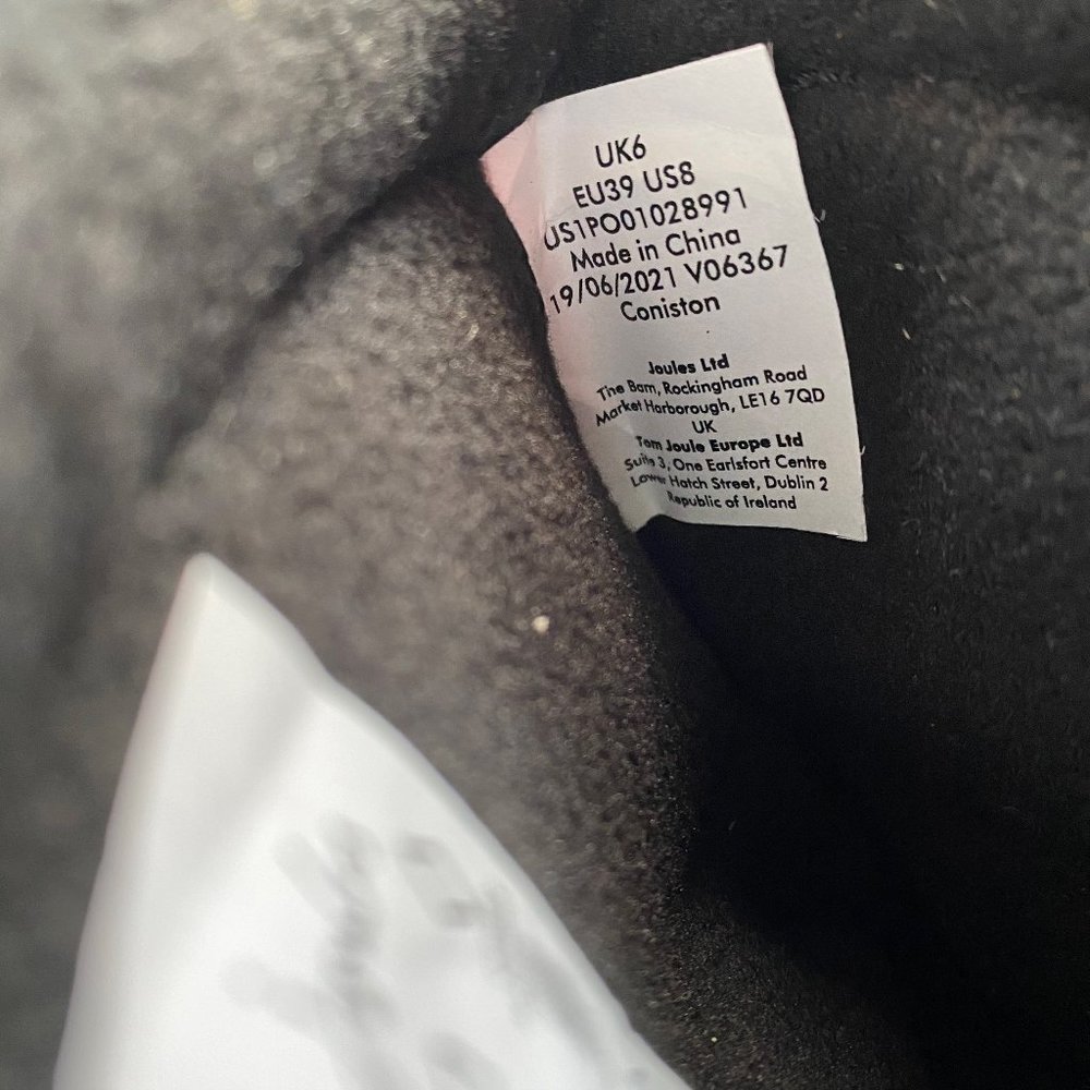 Joules Coniston Women's Rain/Winter Waterproof Boots, Black, Size 8 - Picture 9 of 11